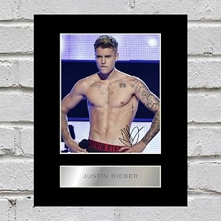 Iconic pics Fotografía de Justin Bieber firmada digitalmente, 25,4 x 20,3 cm, impresión autografiada #2