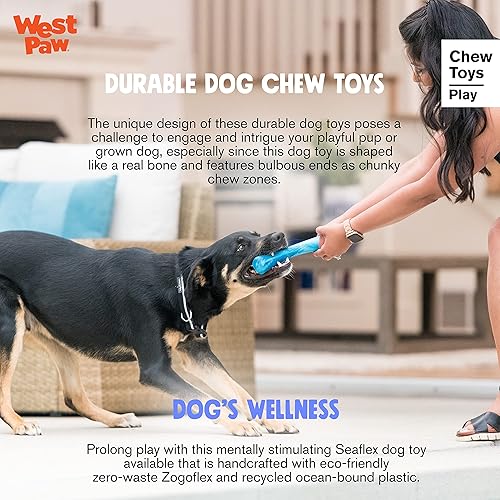 Miniatura 4 de WEST PAW Seaflex Drifty - Juguetes para perros lavables a máquina para masticadores moderados, juguetes ecológicos Zogoflex para perros, perfectos
