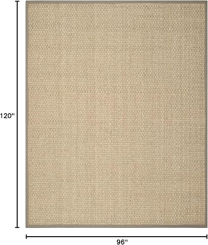 Miniatura 2 de Safavieh NF114A Natural Fiber Collection - Alfombra de fibras naturales de patrón trenzado, varios colores (5 x 8 pies), Fibras naturales, Natural