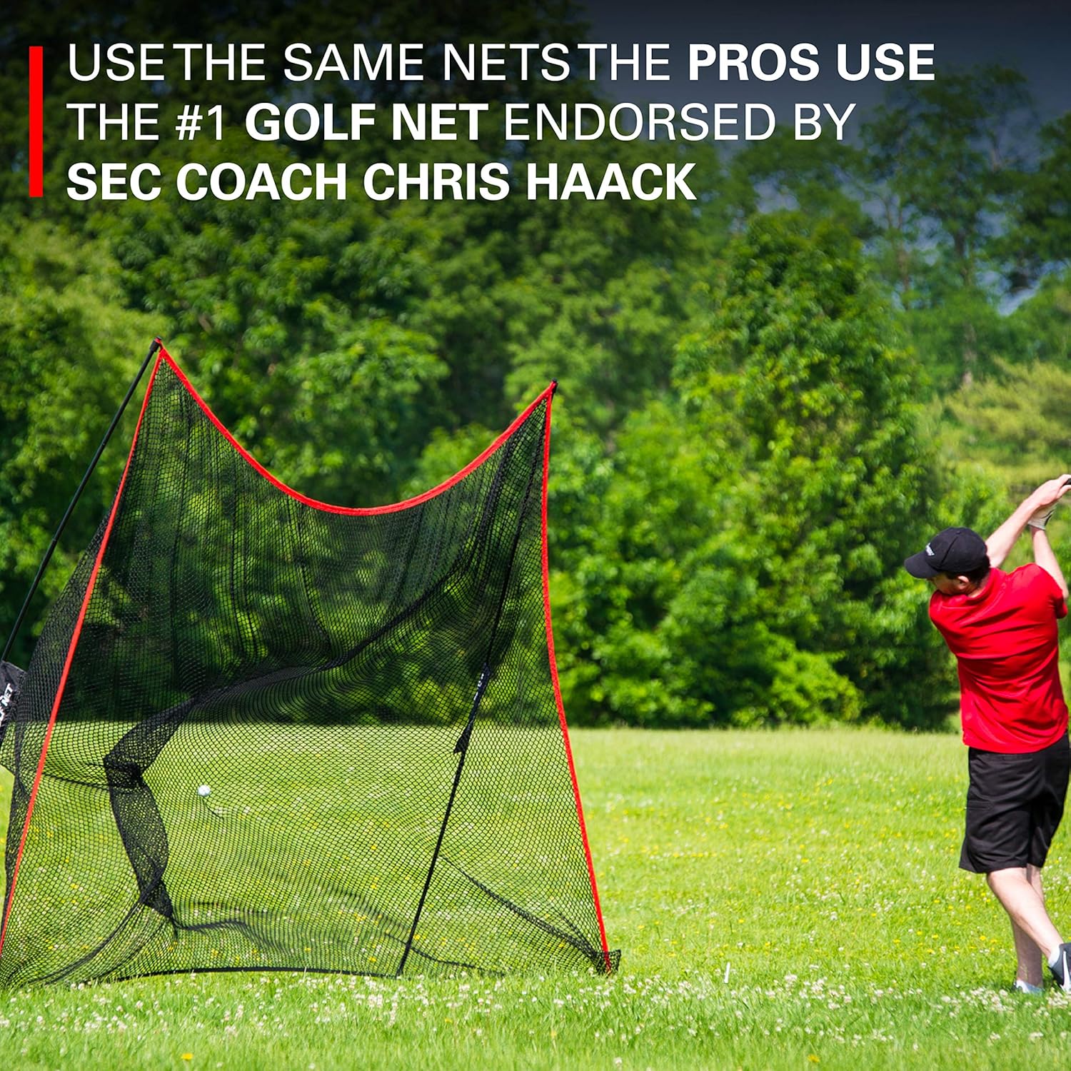 Rukket 10x7ft Haack Golf Net | Practice Driving Indoor and Outdoor | Golfing at Home Swing Training Aids | by SEC Coach Chris Haack (10x7 Hitting Net) : Sports & Outdoors