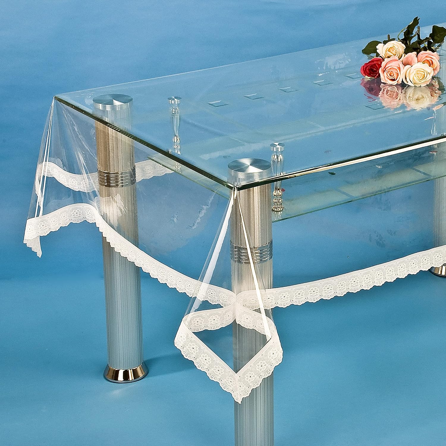 Clear Plastic Tablecloth Protector Waterproof Vinyl Transparent Table Cover (60X120 Inch)