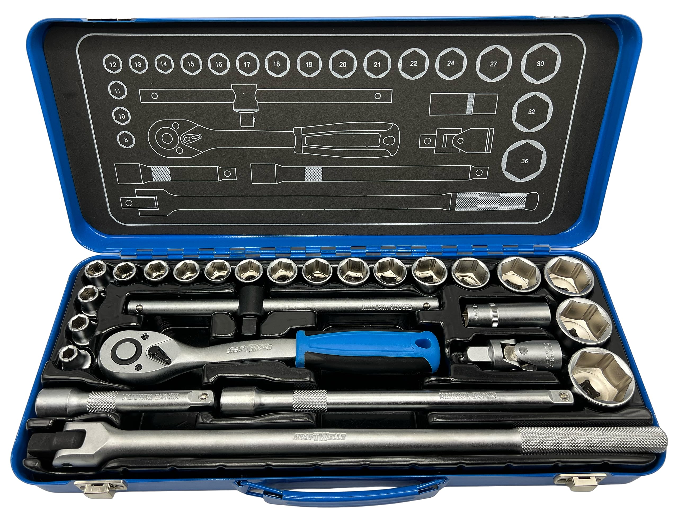 Set 3 Chiavi A Cricchetto Professionali - 1/4, 3/8 E 1/2 Pollice, 72 Denti Con Sgancio Rapido - Foto 9
