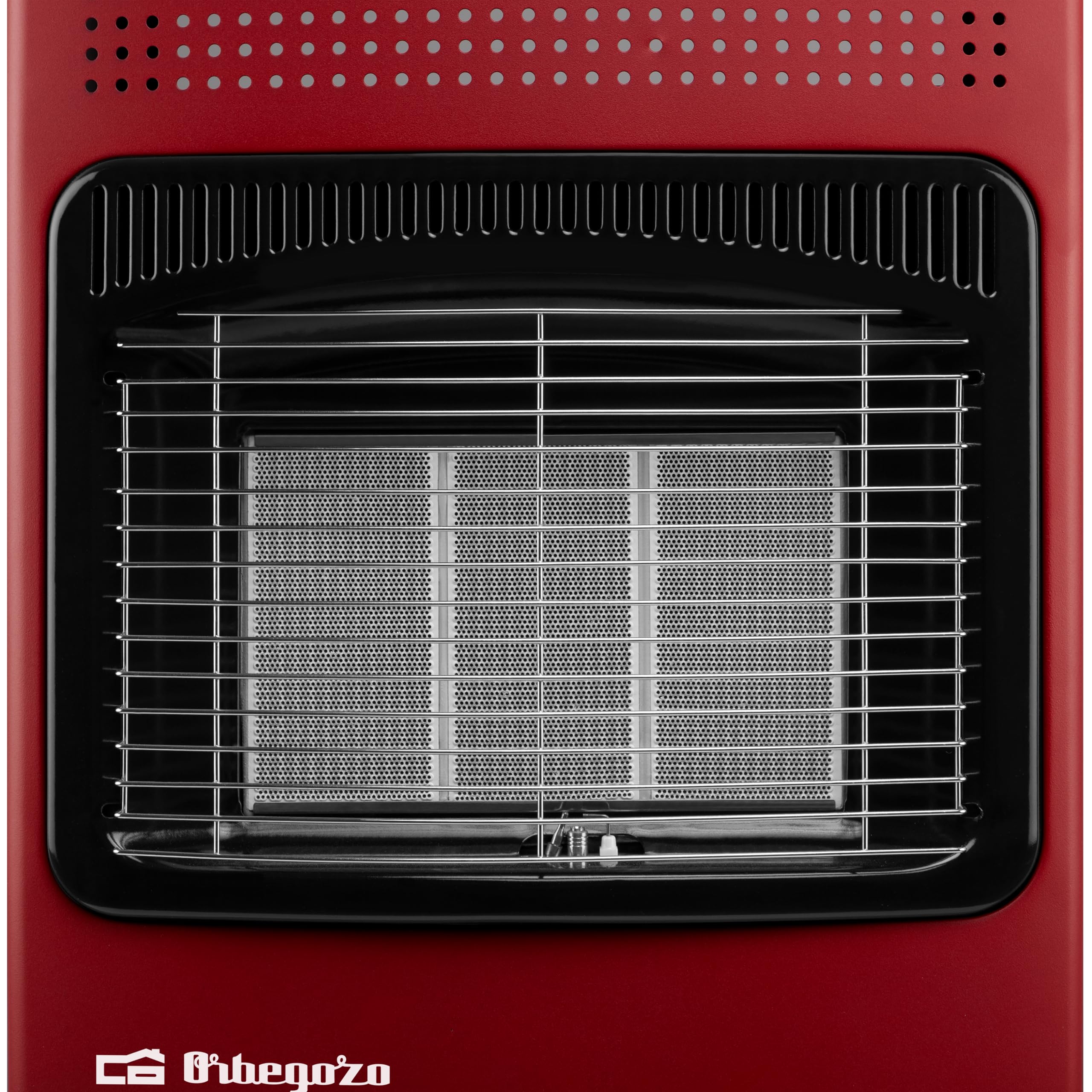 Orbegozo HCE 74 Estufa de Gas Butano, Cerámica Plegable, Rojo, 4200 W, 3 Niveles de Potencia, 42x74x35 cm, 7.24 kg, Asas para transporte, Triple sistema de seguridad, Clase Energética A