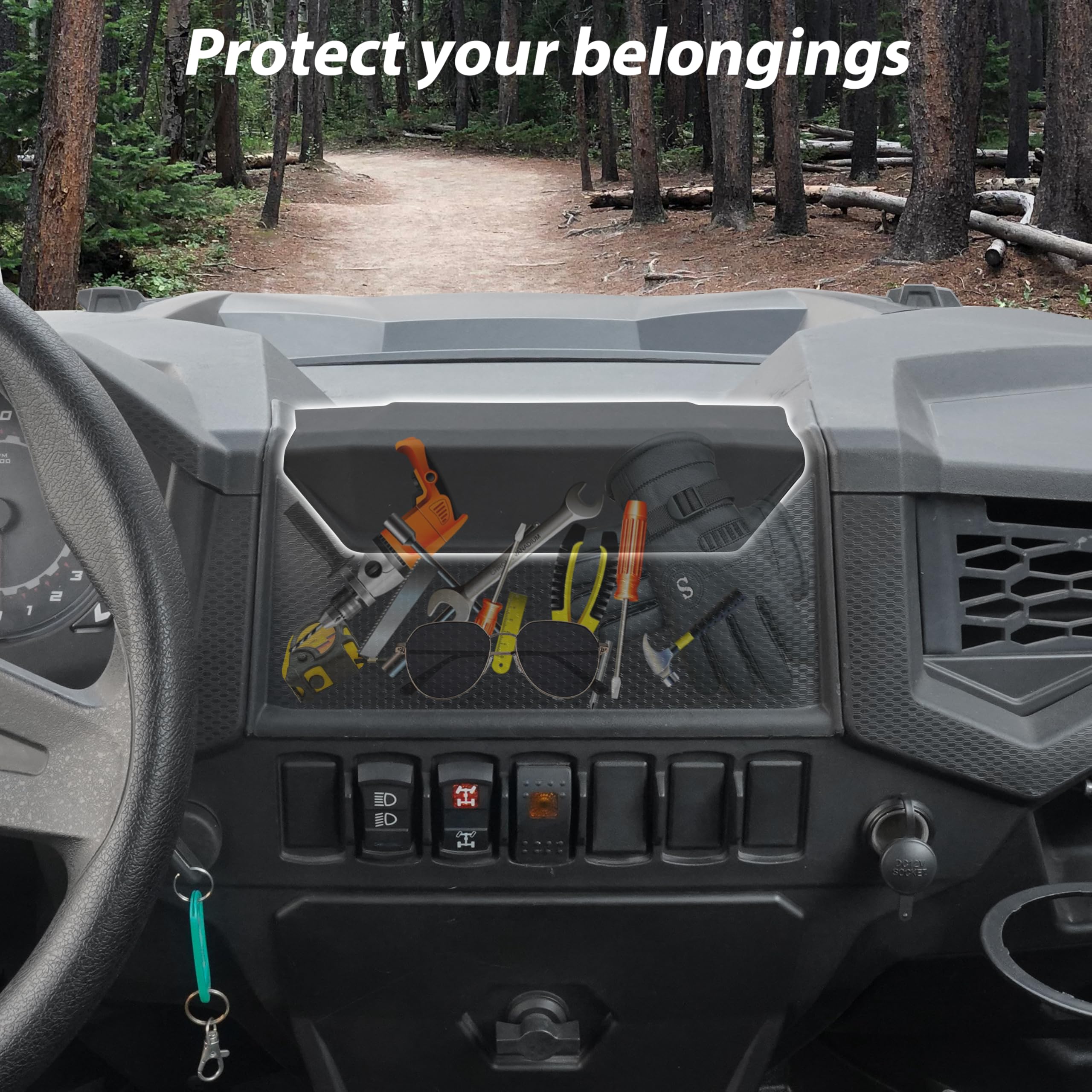 SAUTVS Center Dash Storage Lid for RZR XP 1000/Turbo S/RZR Trail, Center Compartment Storage Box Cover for Polaris RZR XP 1000/RZR XP Turbo/RZR Trail S 2019-2023 Accessories, Replace OEM #5455451-070