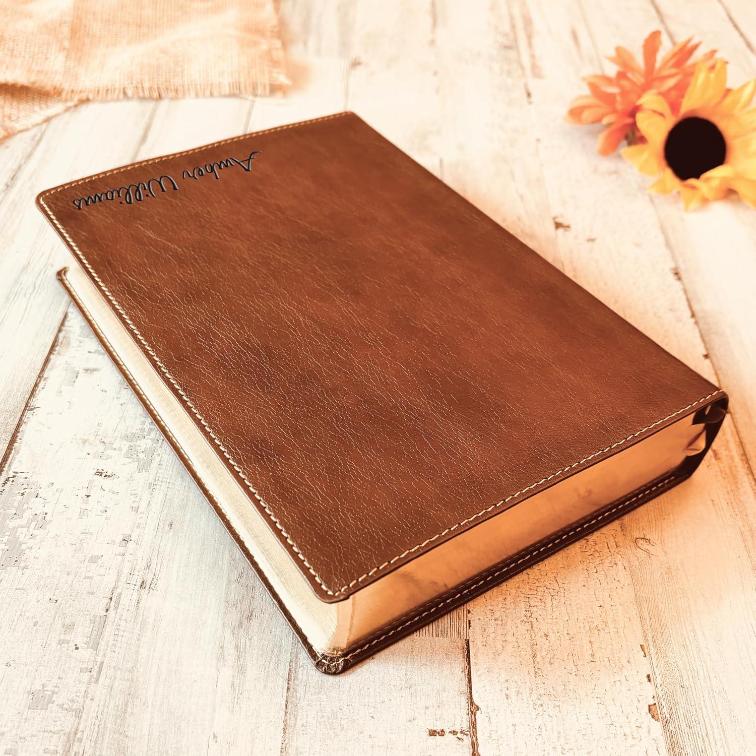 STARKENBURG COMPANY Personalized NKJV Bible with Name Engraved, Custom Engraved New King James Version, Wide-Margin Holy Bible, Christian Gifts Religious Gifts