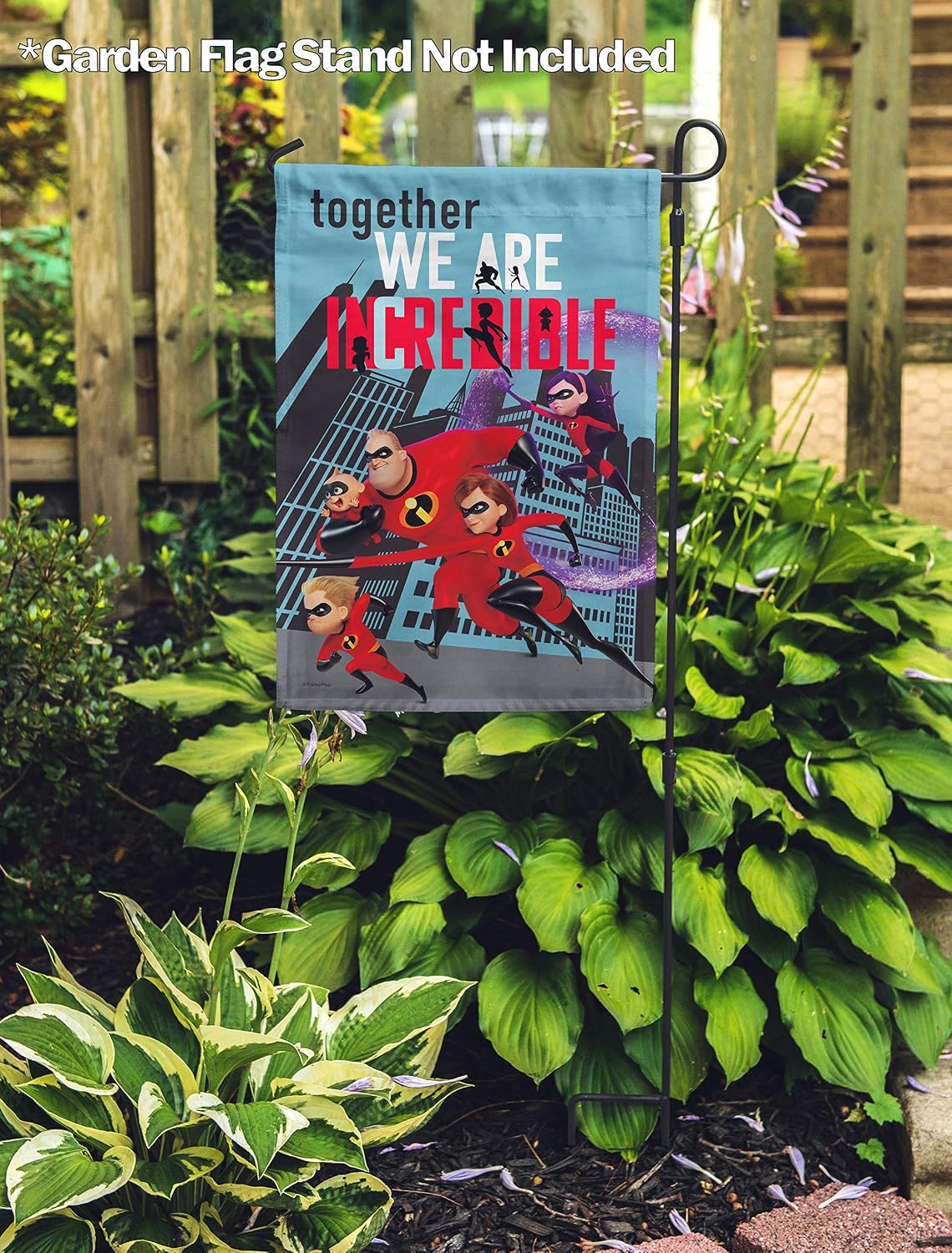 Flagology, Disney We Are Incredible – Garden Flag 12" x 18", Outdoor Flag, Exclusive Fabric, Officially Licensed Disney, Inspirational