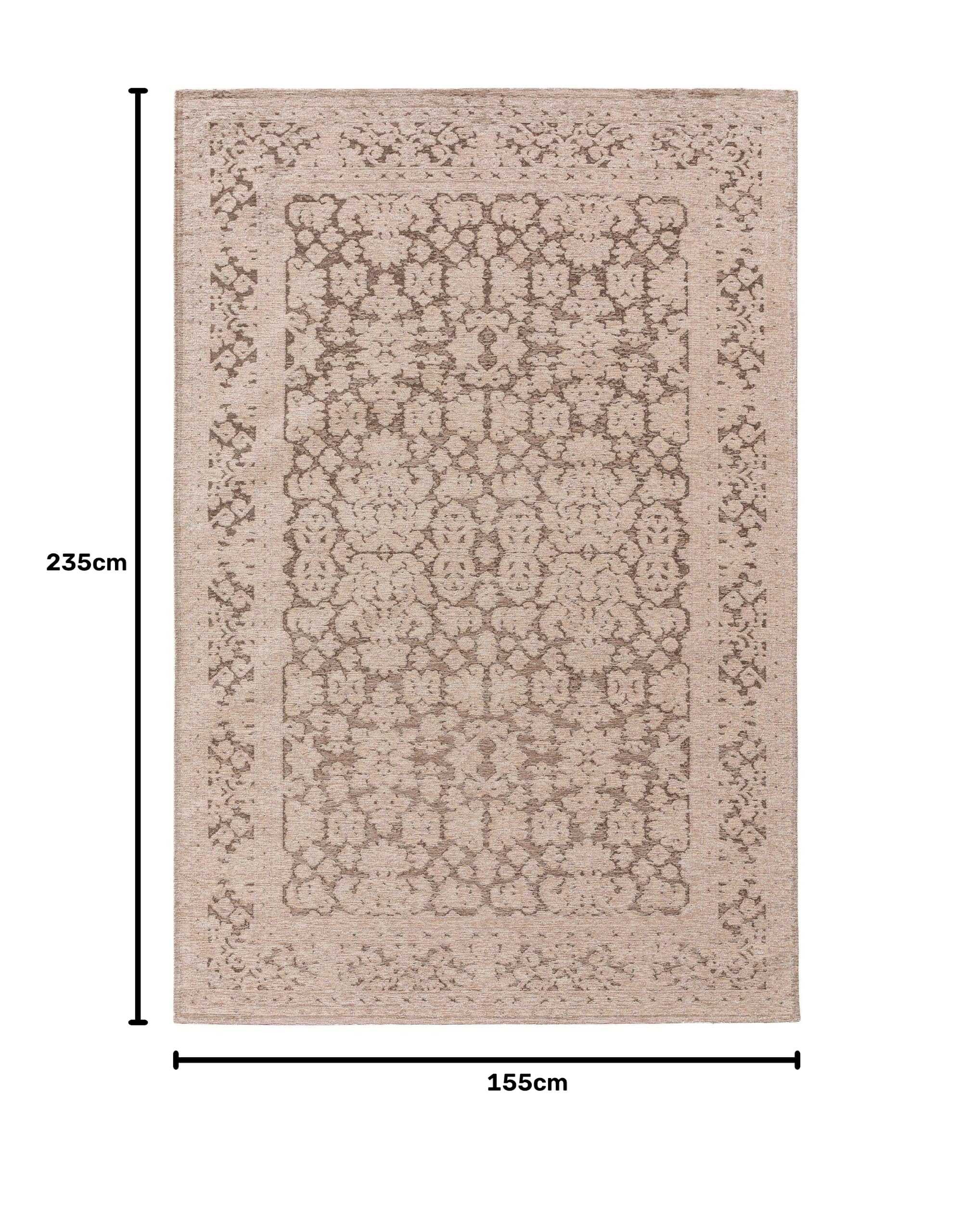 benuta pop dywan z płaskim splotem Tosca – włókno sztuczne – prostokątny, styl vintage, orientalny – łatwy w pielęgnacji do salonu, sypialni, szary, 155 x 235 cm