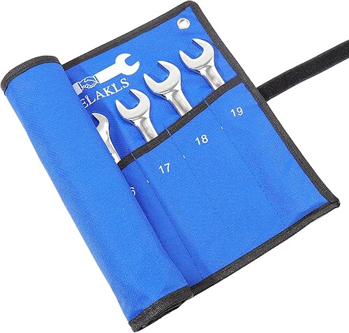 Miniatura 7 de Bolsa Organizadora Enrollable de 10 Bolsillos para Llaves y Herramientas, Organizadores de Herramientas de Lona Resistente en Azul