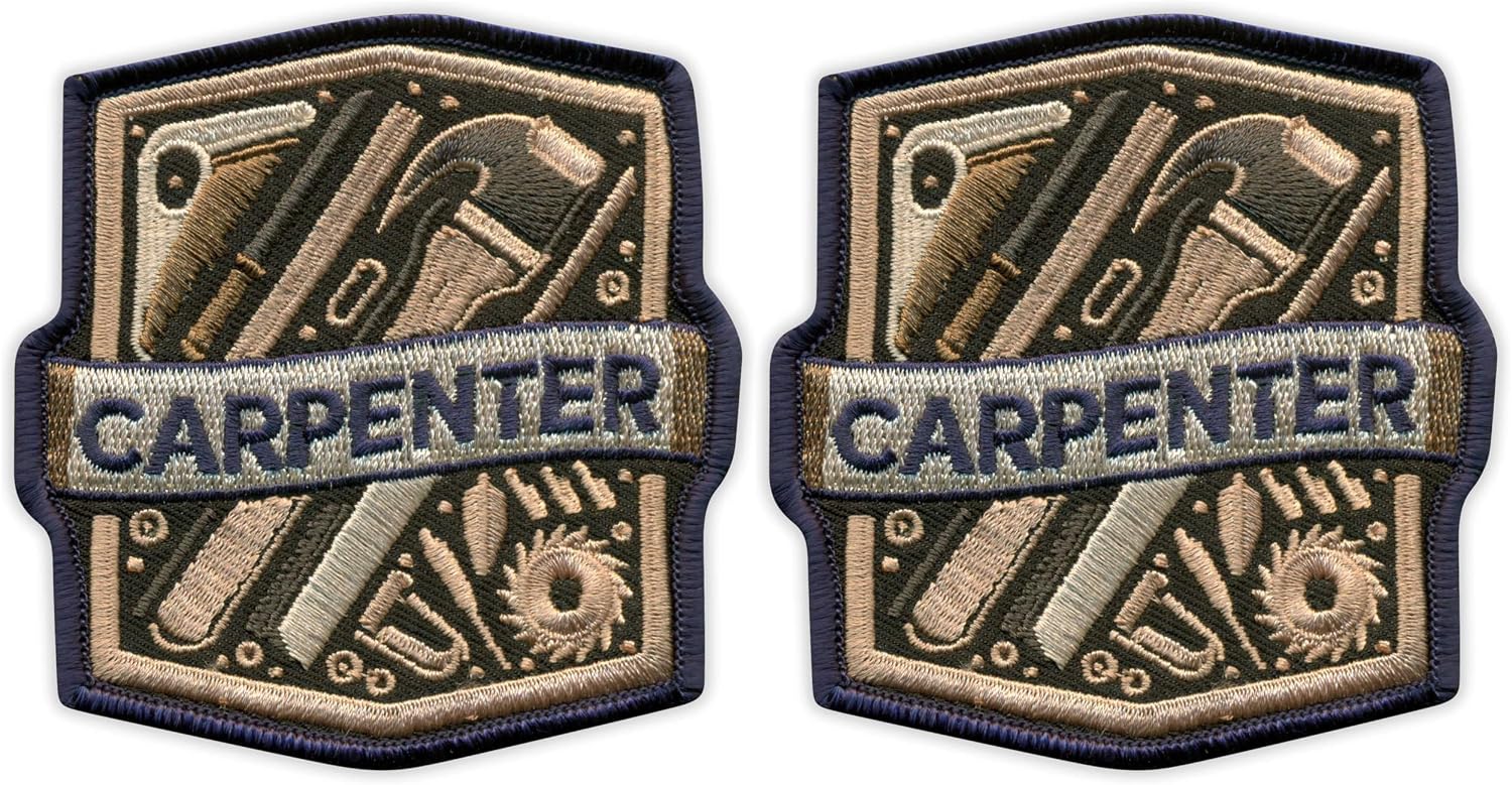 Set of Two - Patchion Carpenter - Sew-on - Embroidered Patch/Badge/Emblem