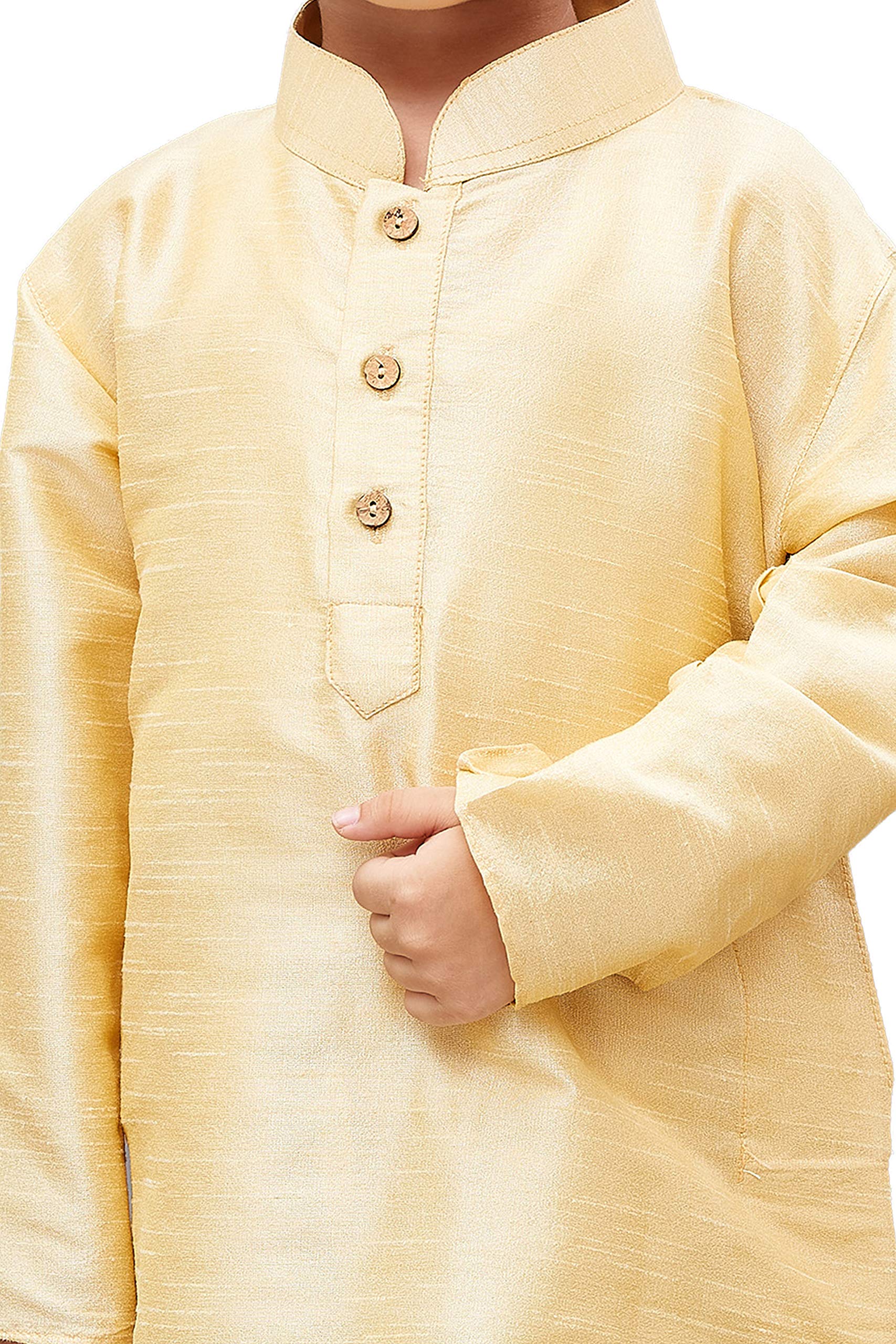 Jbn Creation Boys Cotton Silk Kurta And Pyjama Set (Gold_Vasbkgo001Npgoa_12-18 Months)