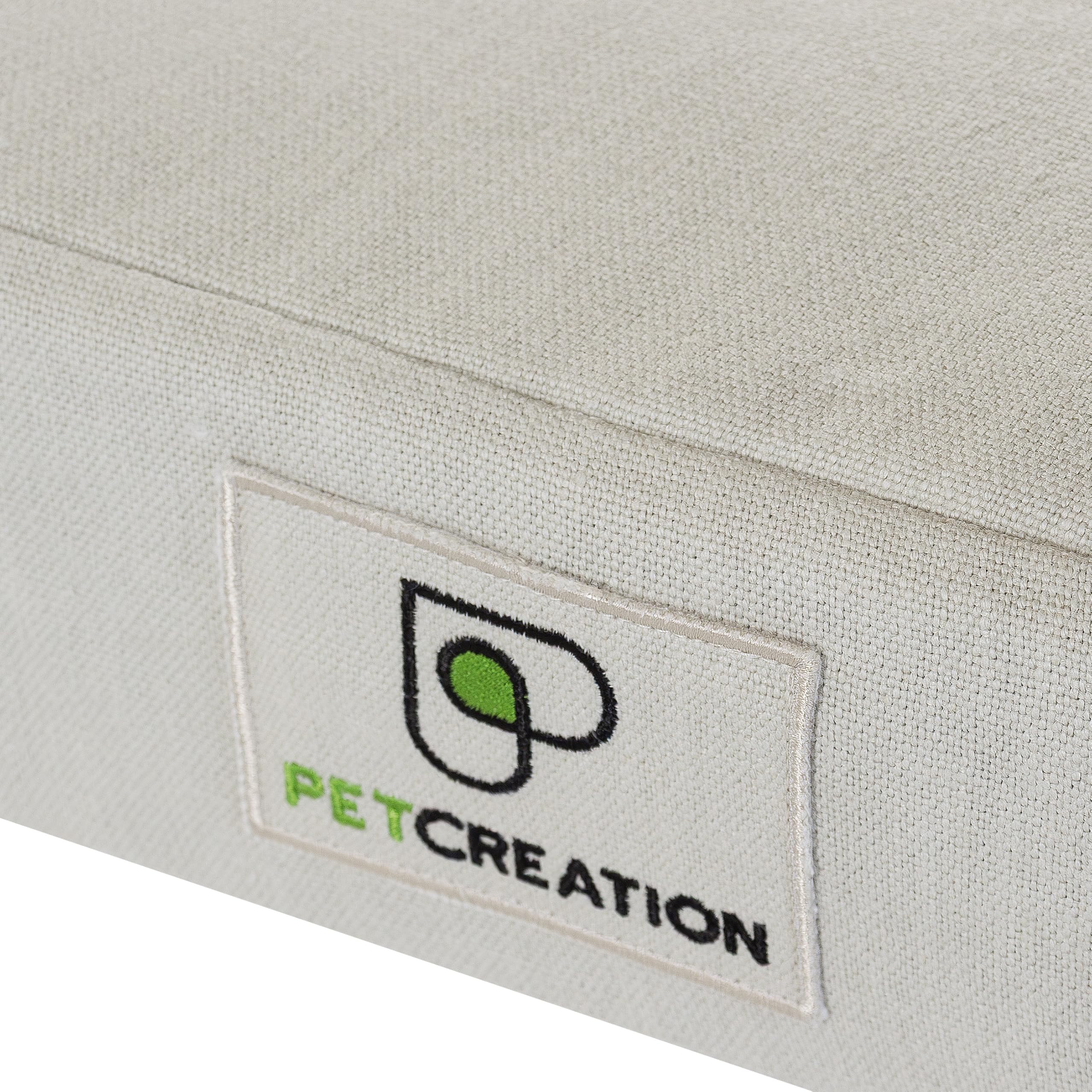 Cuccia per Cani in Memory Foam con Rivestimento in Lino e Fodera Silver Coolmax® – Comfort, Igiene e Stabilità Cuscino Ortopedico per Cani Antibatterica e Fondo Antiscivolo (Avorio, L 90x63 cm)