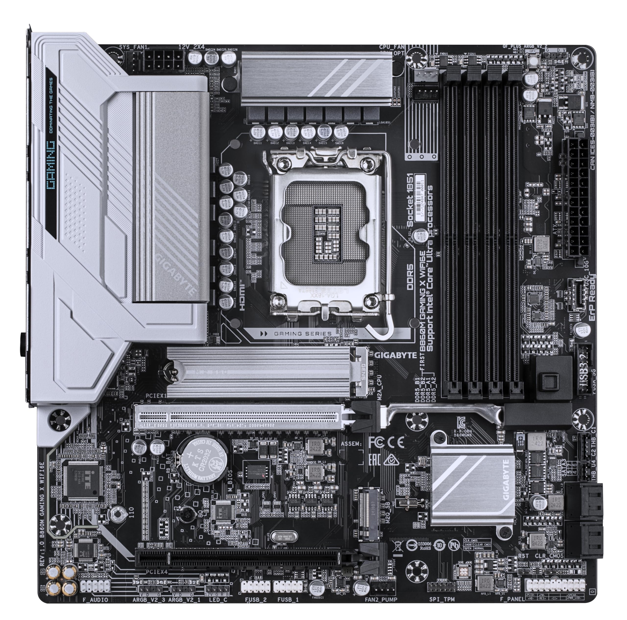 GIGABYTE Płyta główna B860M GAMING X WIFI6E - Procesory z serii Intel Core Ultra, 8+1+2+2 fazy VRM, do 9200 MHz DDR5, 1 x PCIe 5.0 + 1 x PCIe 4.0 M.2, 2.5 GbE LAN, WIFI 6E, USB 4
