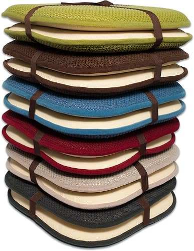 Miniatura 2 de Sweet Home Collection Cojín antideslizante de espuma viscoelástica para silla o asiento (2 unidades), 16 x 16, color marrón