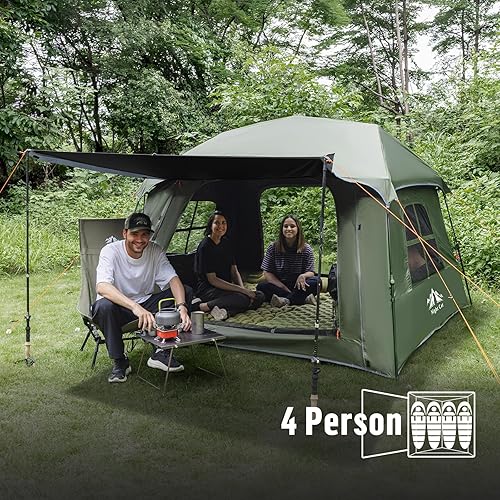 Miniatura 4 de Tienda de campaña para un 1 a 2 personas ligera impermeable para camping y senderismo, tienda para adultos niños exploradores fácil configuración de