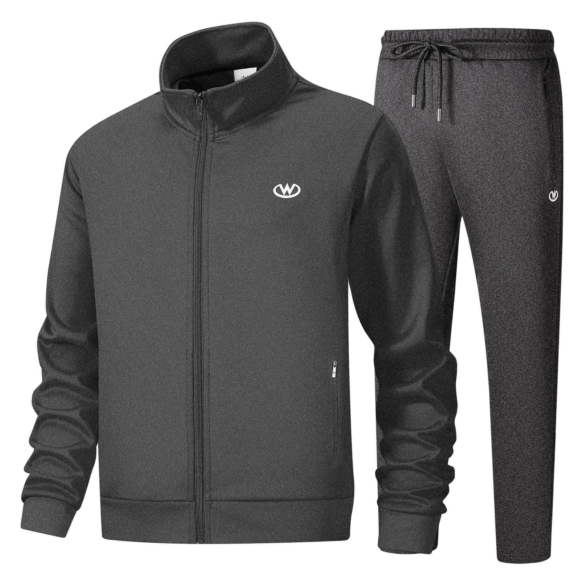 wiebdncj Herren Casual Trainingsanzüge Langarm Jogging Anzüge Sweatsuit Sets Trainingsjacken und Hosen 2 Stück Outfit JW6007-3XL