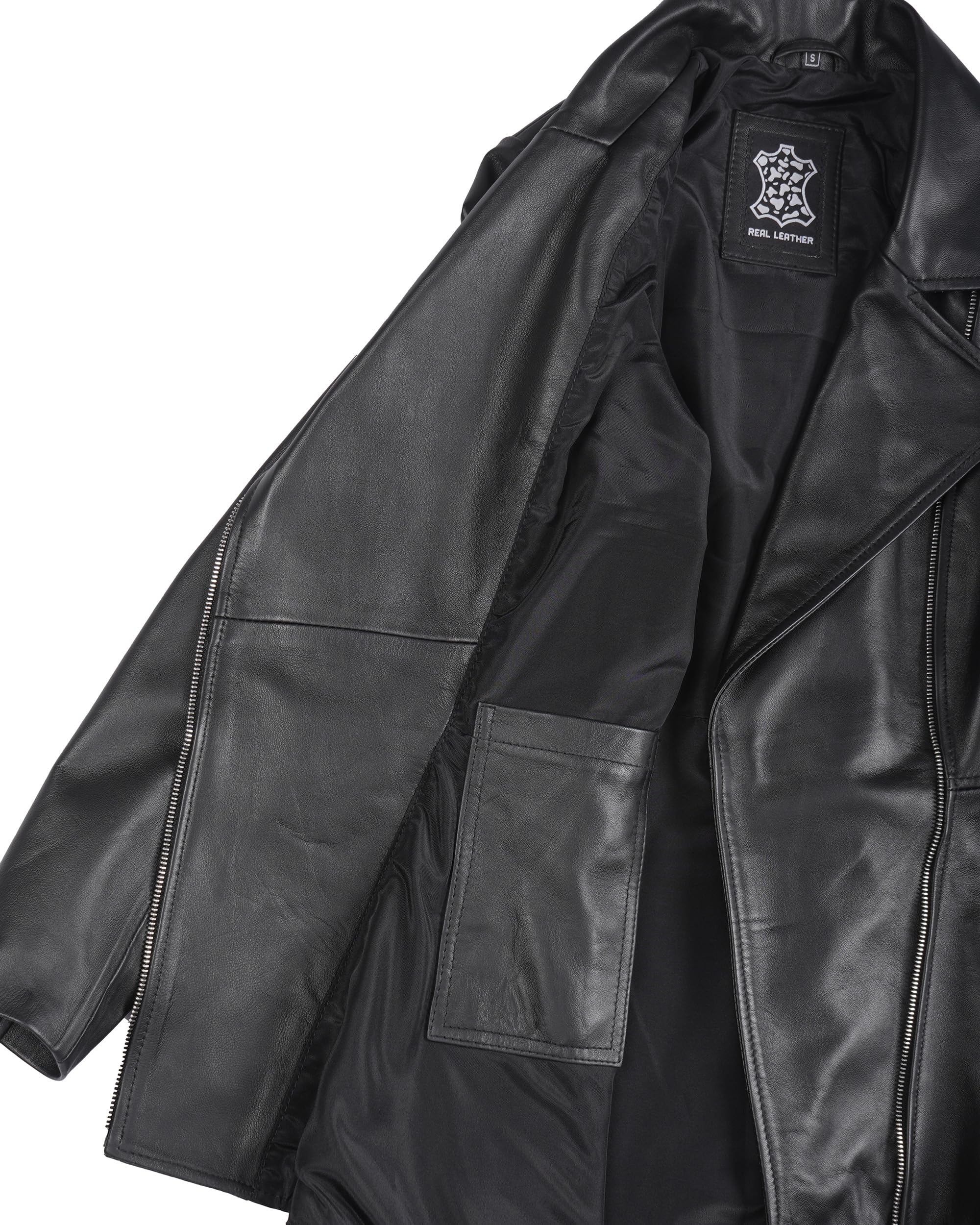 Decrum Womens Leather Jacket - Real Lambskin Leather Peplum Jackets for Women