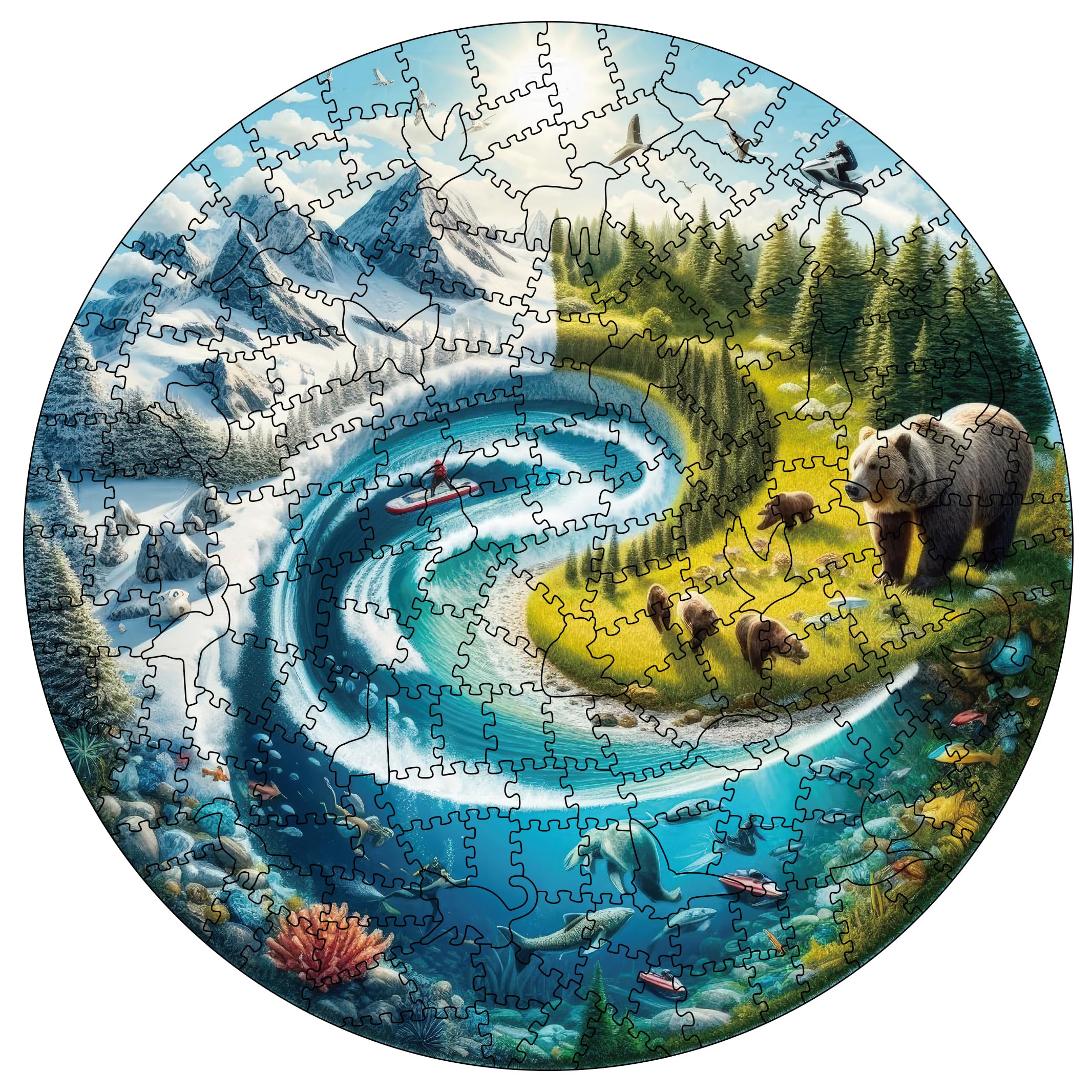 Wooden Puzzles for Adults 200 pcs Wooden Jigsaw Puzzles for Adults,Irregular shape animal puzzle, Christmas game gifts