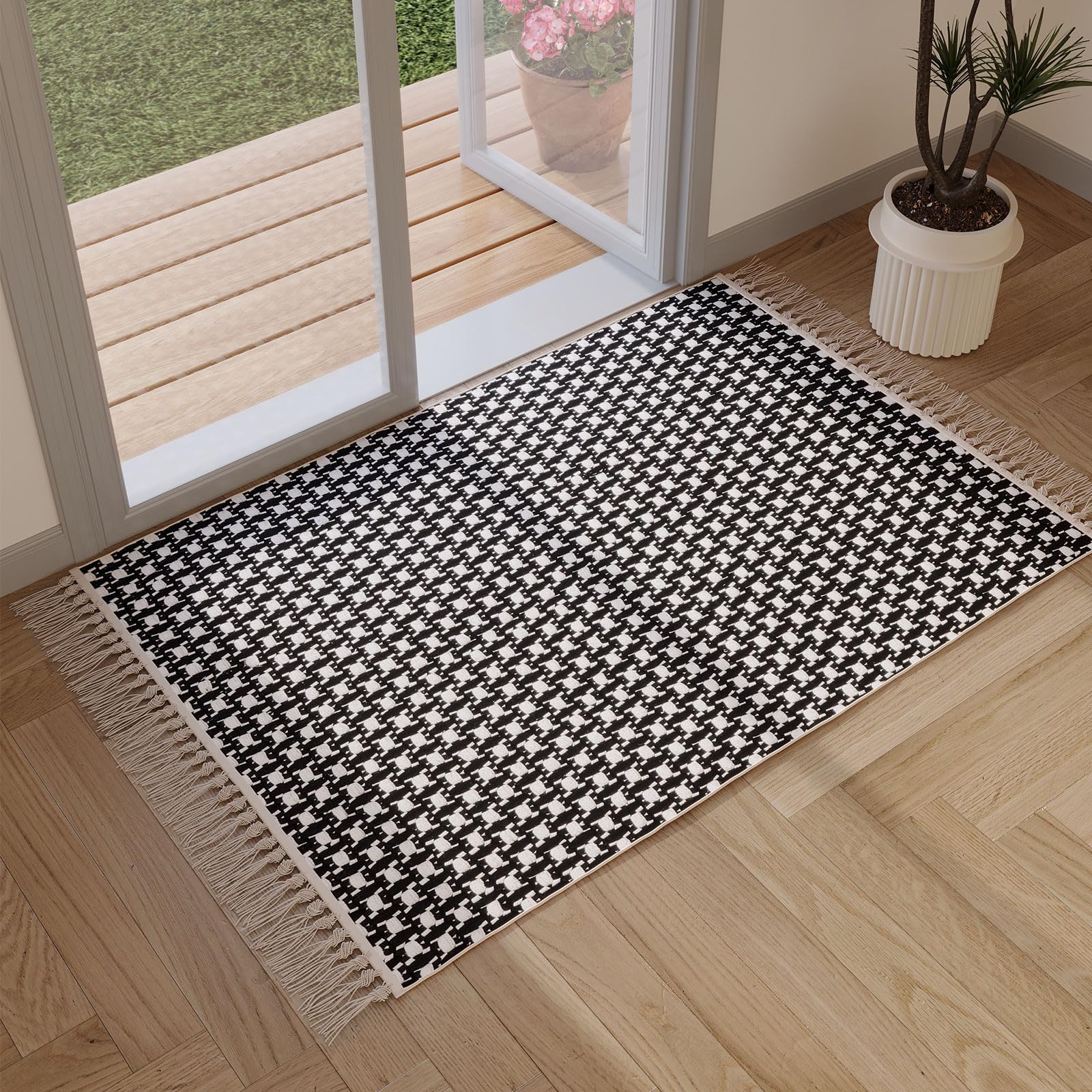 MATKIK Boho Runner Rugs for Hallway 2'x3' Farmhouse Kitchen Runner Rug Non Slip Washable Carpet Runners for Hallway, Kitchen, Laundry, Bedroom,