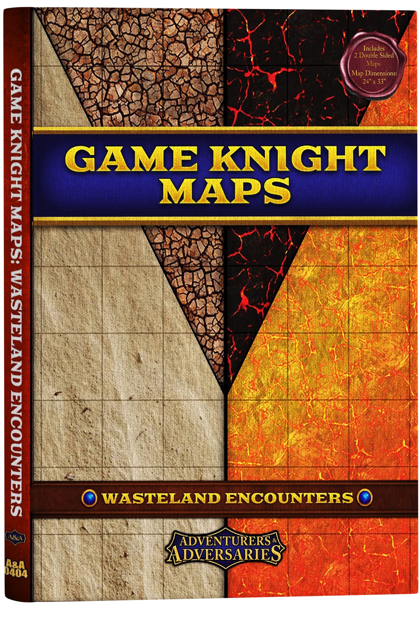 Adventurers and Adversaries Wasteland Encounters Double-Sided Gloss Laminated Dry Erase Battle Map 1-Inch Gridded Overlay Tabletop Gaming Map