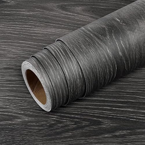 Miniatura 8 de Livelynine Papel de contacto con manchas de madera espresso, encimeras de despegar y pegar, papel tapiz impermeable para gabinetes de cocina, papel