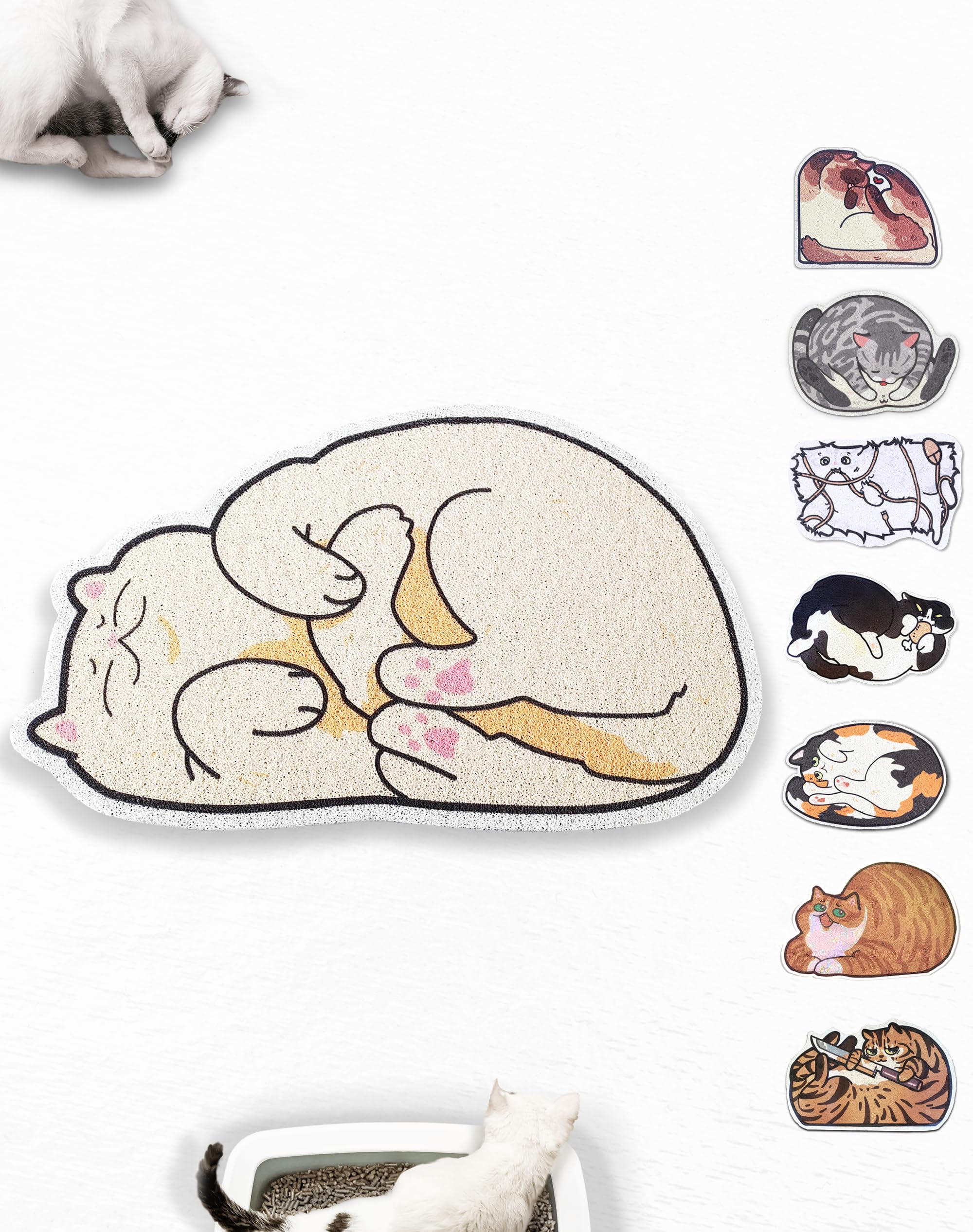Lukamoo® Cute Cat Litter Mat (76x51cm), Large/L, for Kitty Litter & Cute Cat Litter Box — image 1