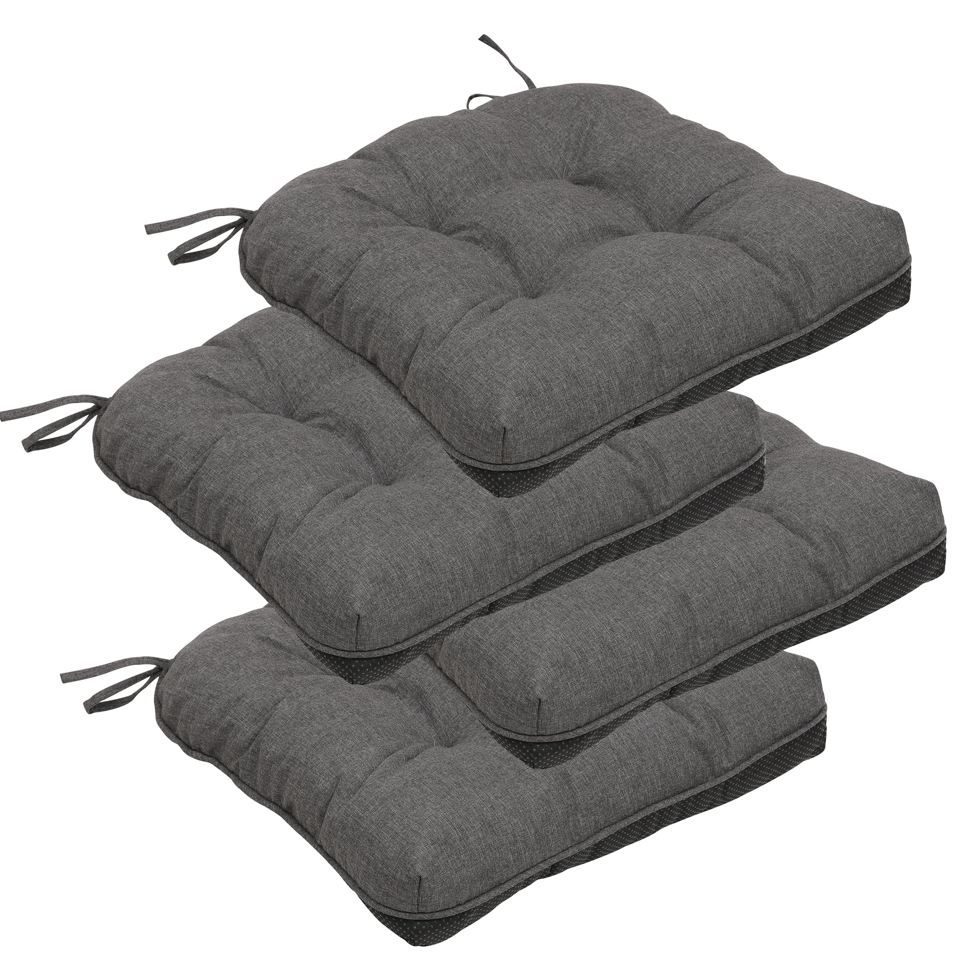 Photo 1 of RACE LEAF Memory Foam Chair Pads - Set of 4, Dark Gray, 15.5" x 15.5"
