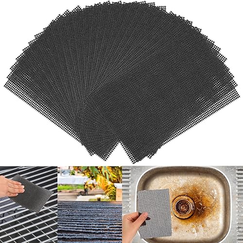 50 unidades de pantalla flexible para limpieza del hogar 5.5 x 4 pulgadas, almohadilla de malla flexible para limpieza de grano abrasivo para