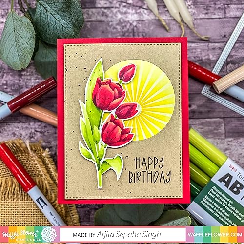 Miniatura 9 de Waffle Flower Troquel circular Shaker - El juego incluye dos matrices de marco circular que se pueden utilizar juntas o por separado. Se puede