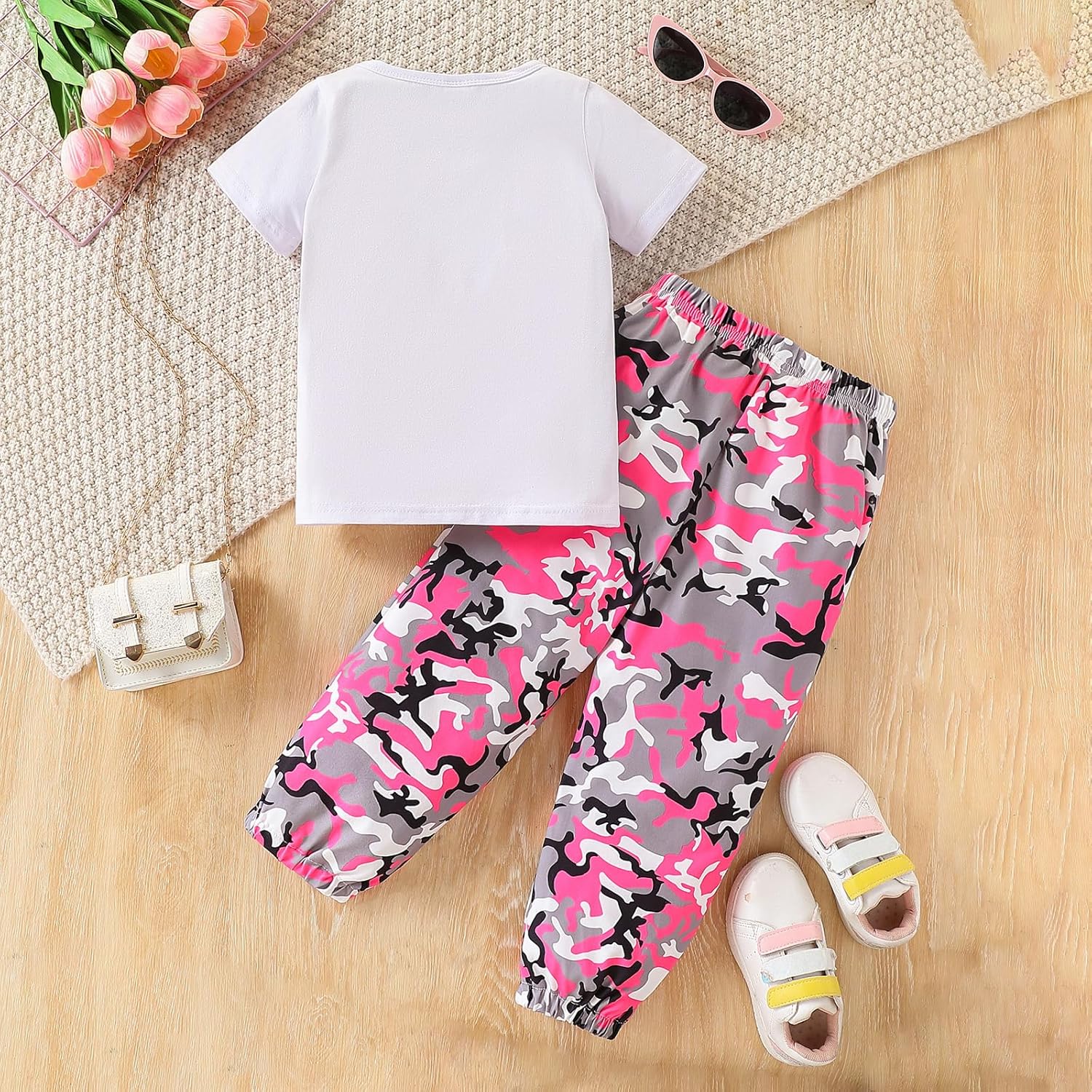 Kid Toddler Girl Clothes Figure Graphic Short-sleeve Top + Leopard Print Pants 2 Piece Summer Outfits Set Blue-s 7-8 Years image 7 of 8 B0DQQ2C86T