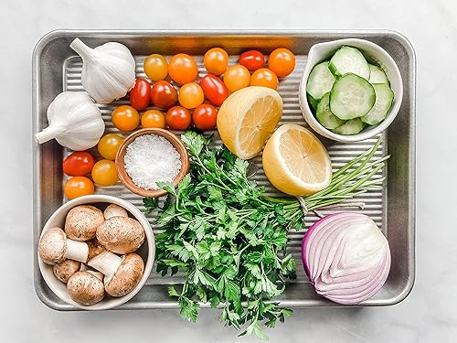 Miniatura 6 de USA Pan Molde antiadherente para pan + bandeja de un cuarto de hoja | Utensilios para hornear de acero aluminizado