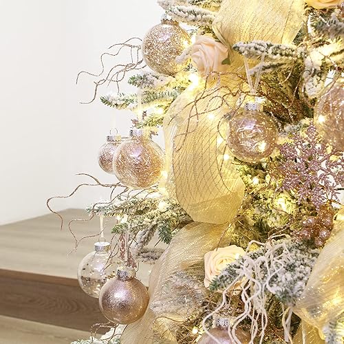 Miniatura 7 de Sea Team Adornos de bolas de Navidad de plástico transparente inastillables de varios tamaños, juego de bolas de Navidad decorativas con delicadas