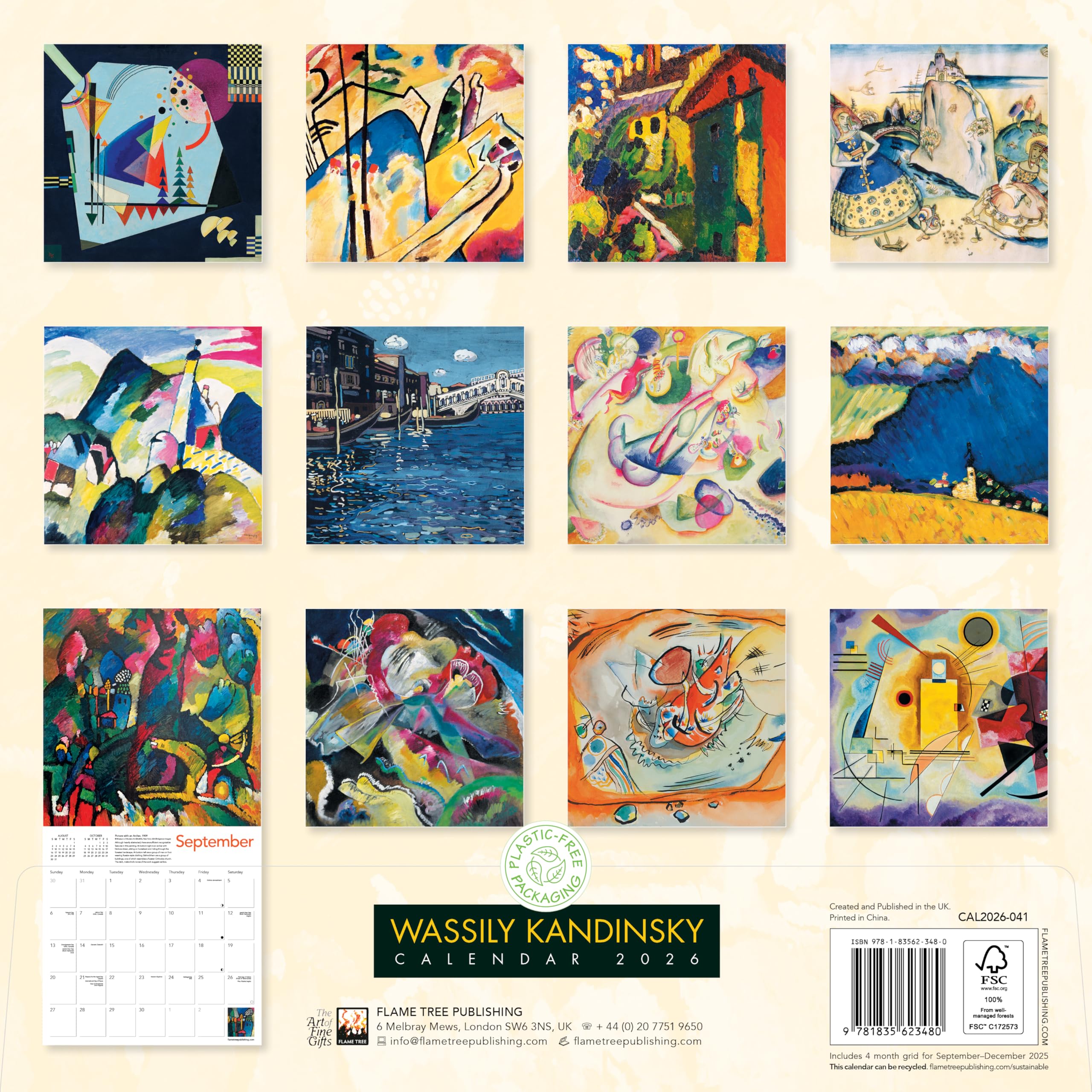 Wassily Kandinsky 2026 – Original Flame Tree Publishing-Kalender [Kalender] (Wall-Kalender)