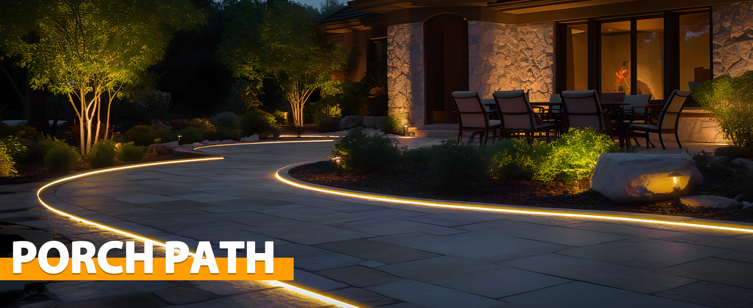 Image of Lamomo COB LED Strip Lights 65.6Ft, Warm White Outdoor Waterproof Neon Rope