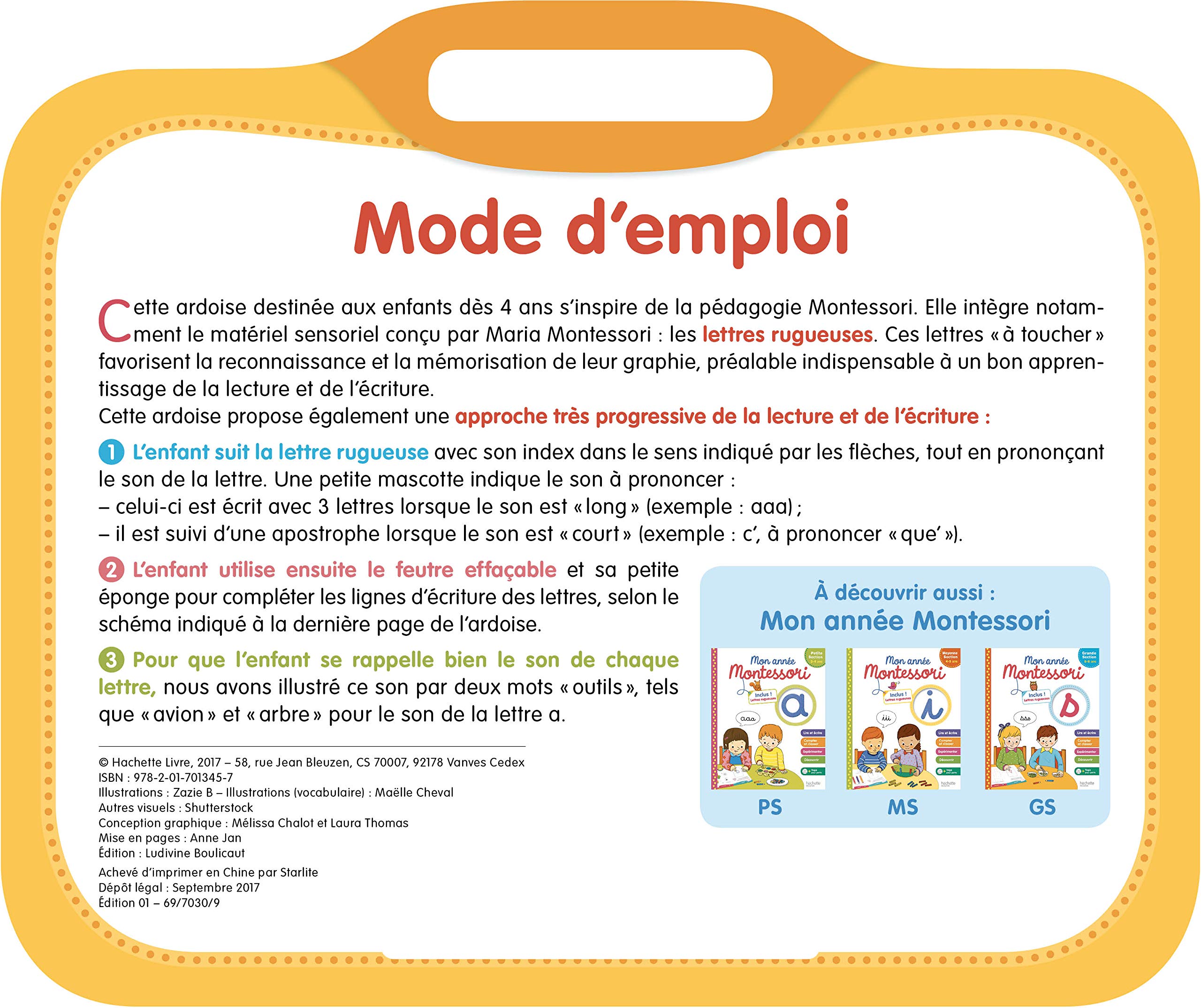 Mon ardoise MONTESSORI Les lettres et les sons Dès 4 ans