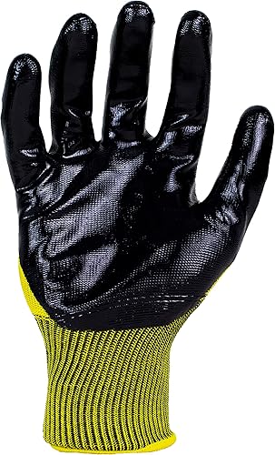 Miniatura 2 de Ironclad OCTANE Turbo - Paquete de diez guantes de trabajo con revestimiento de nitrilo (10 pares), talla L (R-TRB10-04-L) amarillo