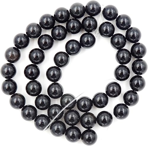 Miniatura 5 de Cuentas de piedras preciosas para hacer joyas, se venden por bolsa con 5 hebras en el interior., Negro obsidiana, 8mm