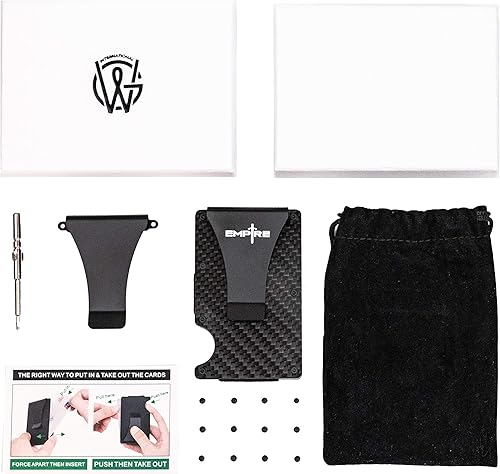 Miniatura 4 de RFID carteras de fibra de carbono unisex de fibra de carbono clip de dinero monedero de metal para hombres billetera de fibra de carbono