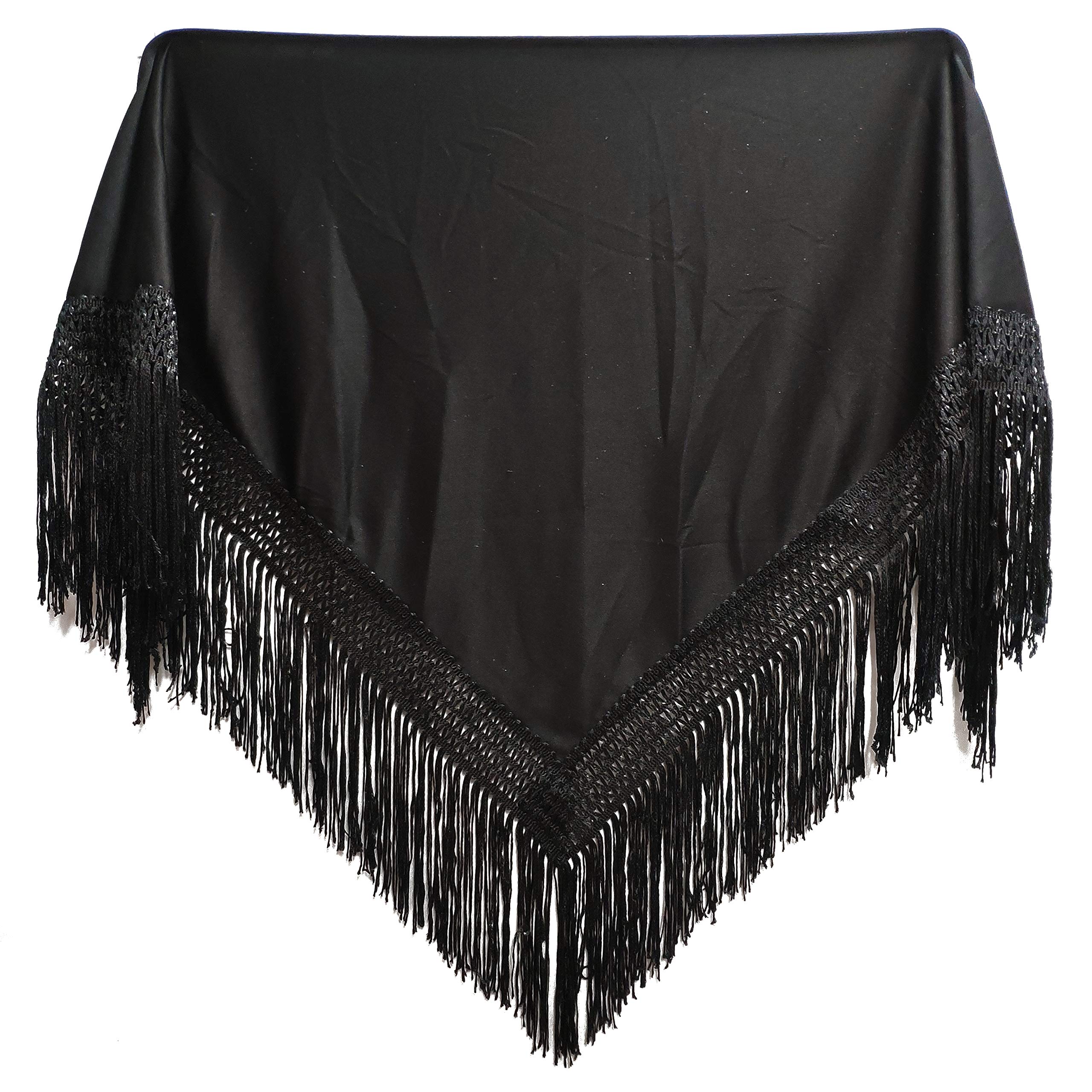 MUNDDY - Manton Flamenco sevillana Liso Para niña. Mantones Flamenco Sevillana.Mantón para fiesta de Color Rojo Negro Rosa Blanco Amarillo Azul. Envio desde madrid con seguimiento. …