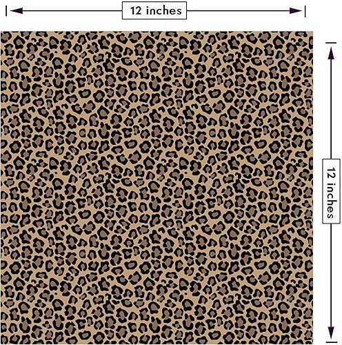 Miniatura 5 de Vinilo adhesivo permanente con patrón de estampado de animales, para manualidades, patrones de estampado de leopardo, 12 x 12 (12D, 4)