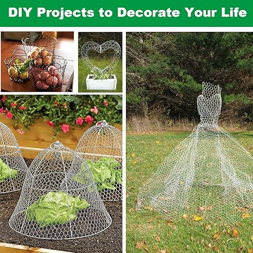 Miniatura 6 de Red de alambre de pollo verde, malla de alambre de pollo de 16 x 236 pulgadas, malla de alambre de pollo hexagonal galvanizado, alambre de pollo