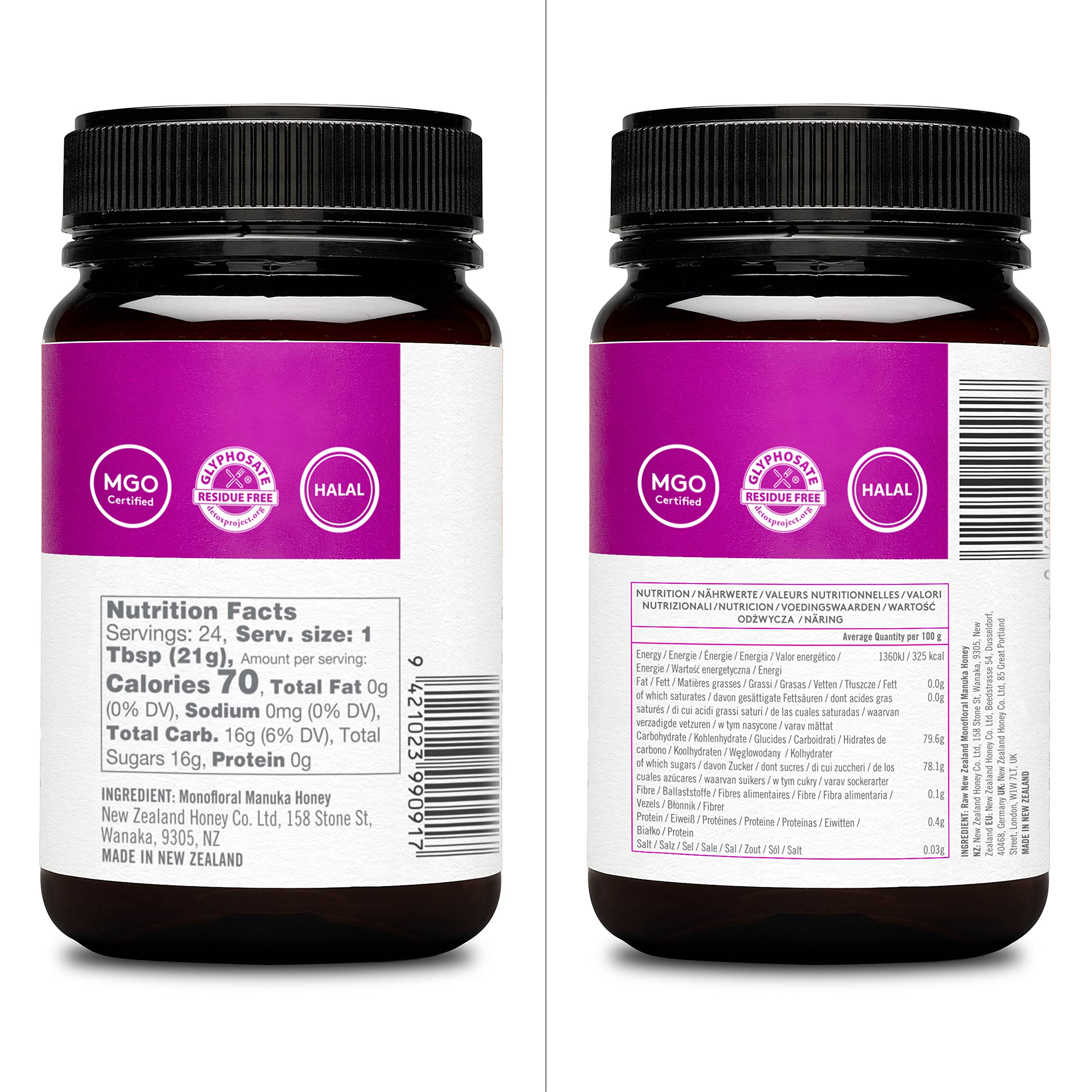 Miele di Manuka Ultra-Premium UMF 24+ MGO 1122+ da 500g - Grado Massimo Mondiale, Lusso di Benessere, Qualità Suprema