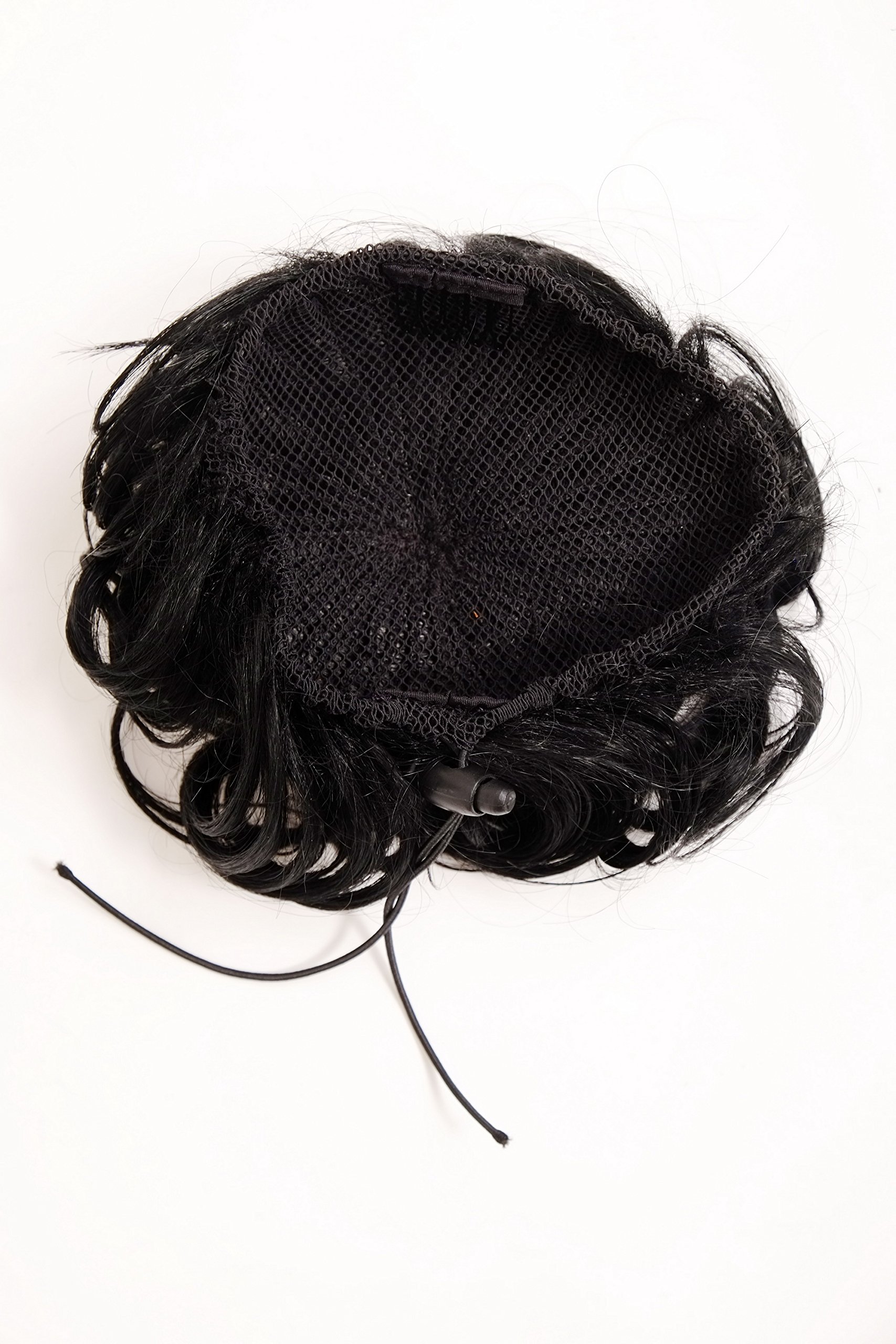 WIG ME UP - NHA-004A-1 Stunning Hairbun AUDREY Hairpiece bun hair knot elaborately elegant curled curls 60s Vintage style deep black - Image 4