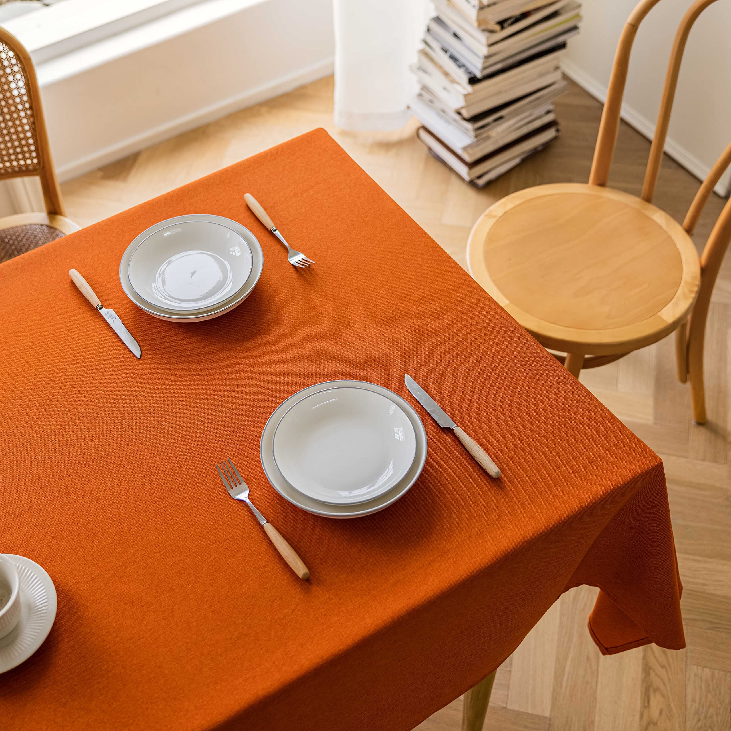 Lghome Wasserdichte Tischdecke Mit Regenschirm Loch – Orange Muster, 152,4 Cm, Mit Reißverschluss, Für Terrasse, Garten & BBQ