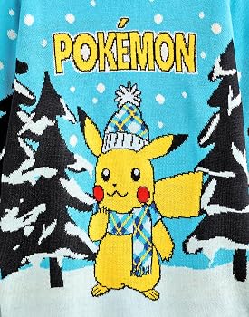 Pull De Noël Pokémon Pikachu Enfants – Tricot Festif Chaud Et Mignon, Parfait Pour Les Fêtes !