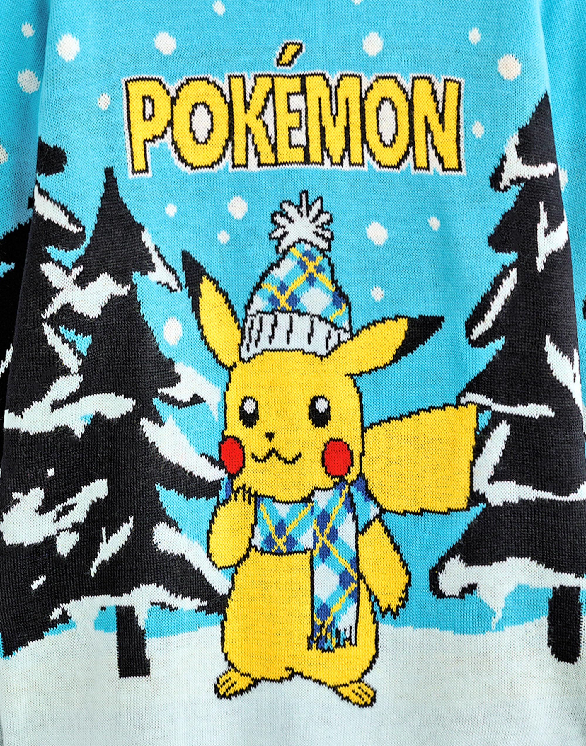 Pokémon Weihnachtspullover für Kinder | Stiloptionen Festlicher Feiertags-Pikachu-Langarm-Strickpullover für Kinder | Warmer Strickpullover | Saisonales Pokemon-Merchandise