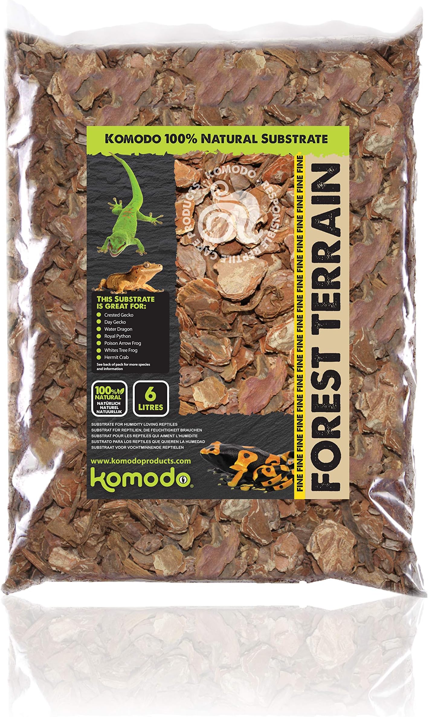 Exo Terra Forest Bark Substrate, Natural Terrarium Substrate For Reptiles 4 Quarts