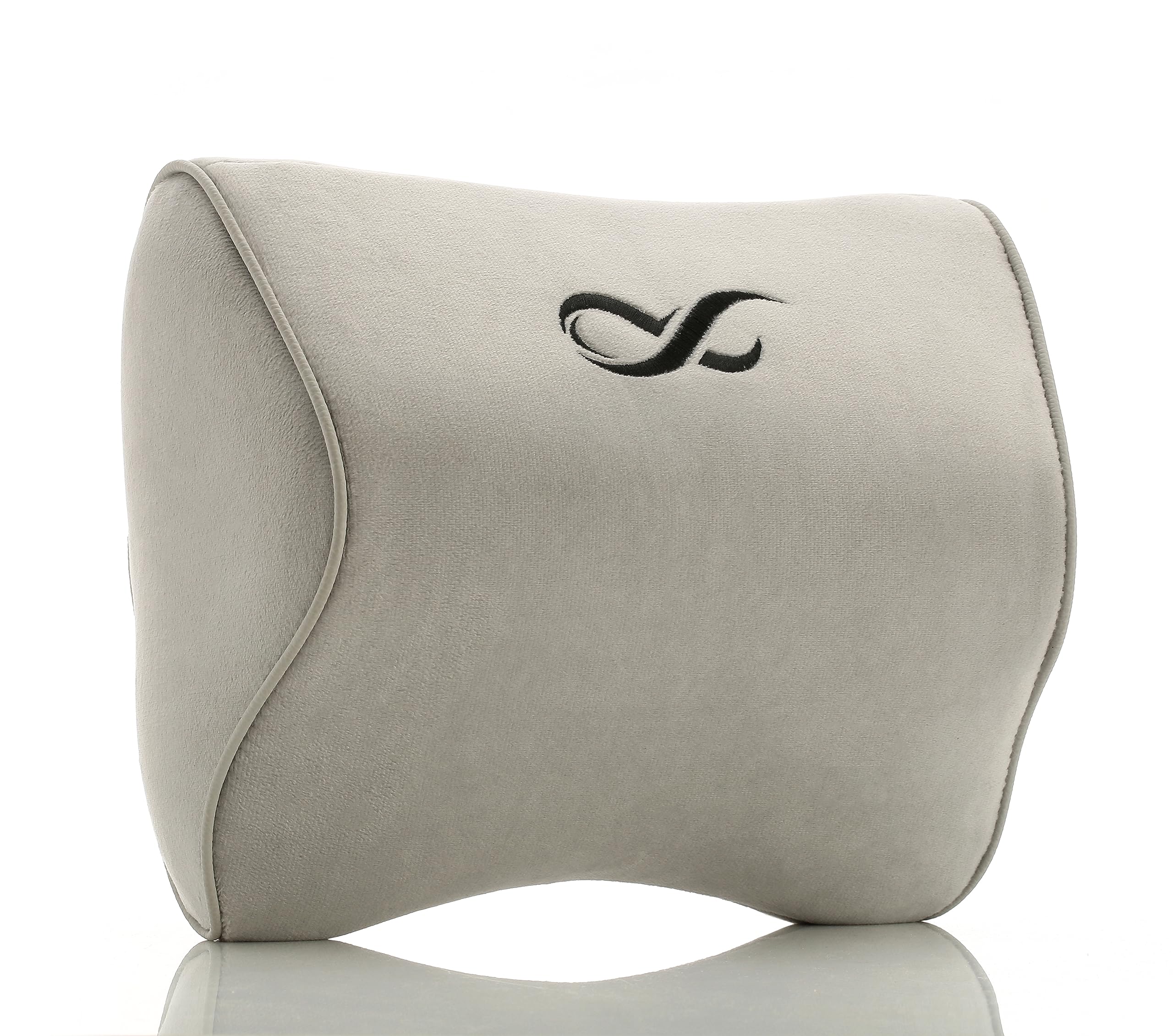 Soft X Velvet Luxurious Memory Foam Headrest Pillow & Neckrest Pillow Cushion - Neck Support for Cervical & Neck Pain Relief for Driving Car Seat Home Office Chair - Ergonomic Design Large (I Grey)-image-33