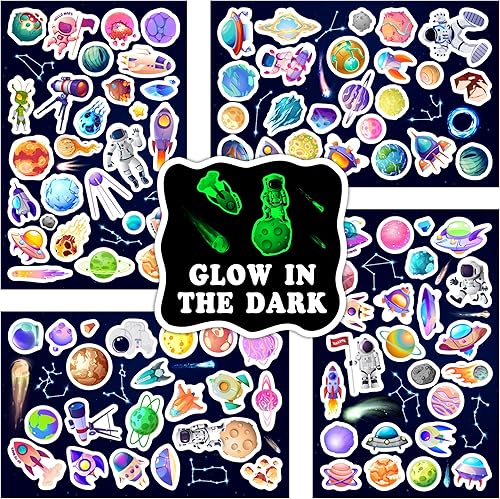 Calcomanías para botella de agua de planeta espacial para niños, 119 unidades, calcomanías de vinilo impermeables de astronauta para laptop,