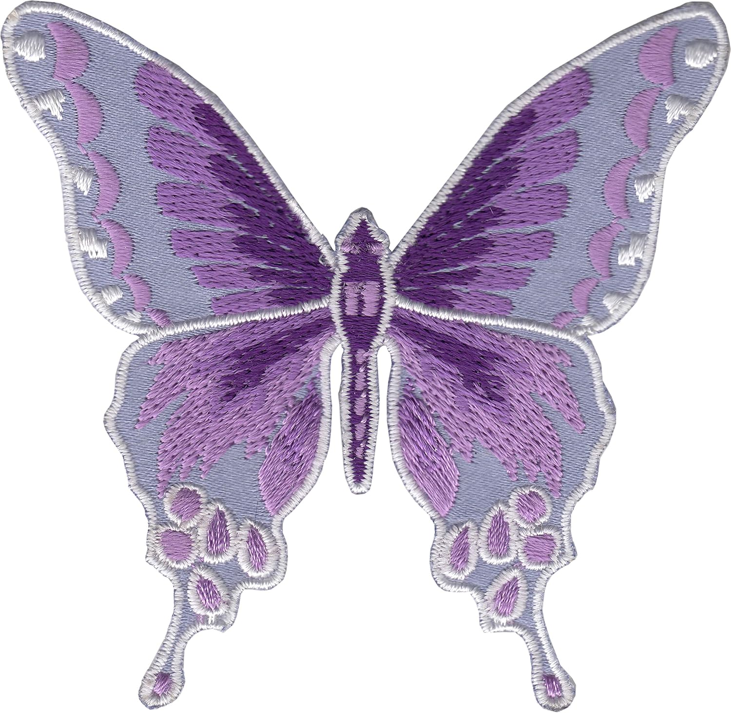 Lavender Butterfly - Cut-Out - Embroidered Iron on Patch