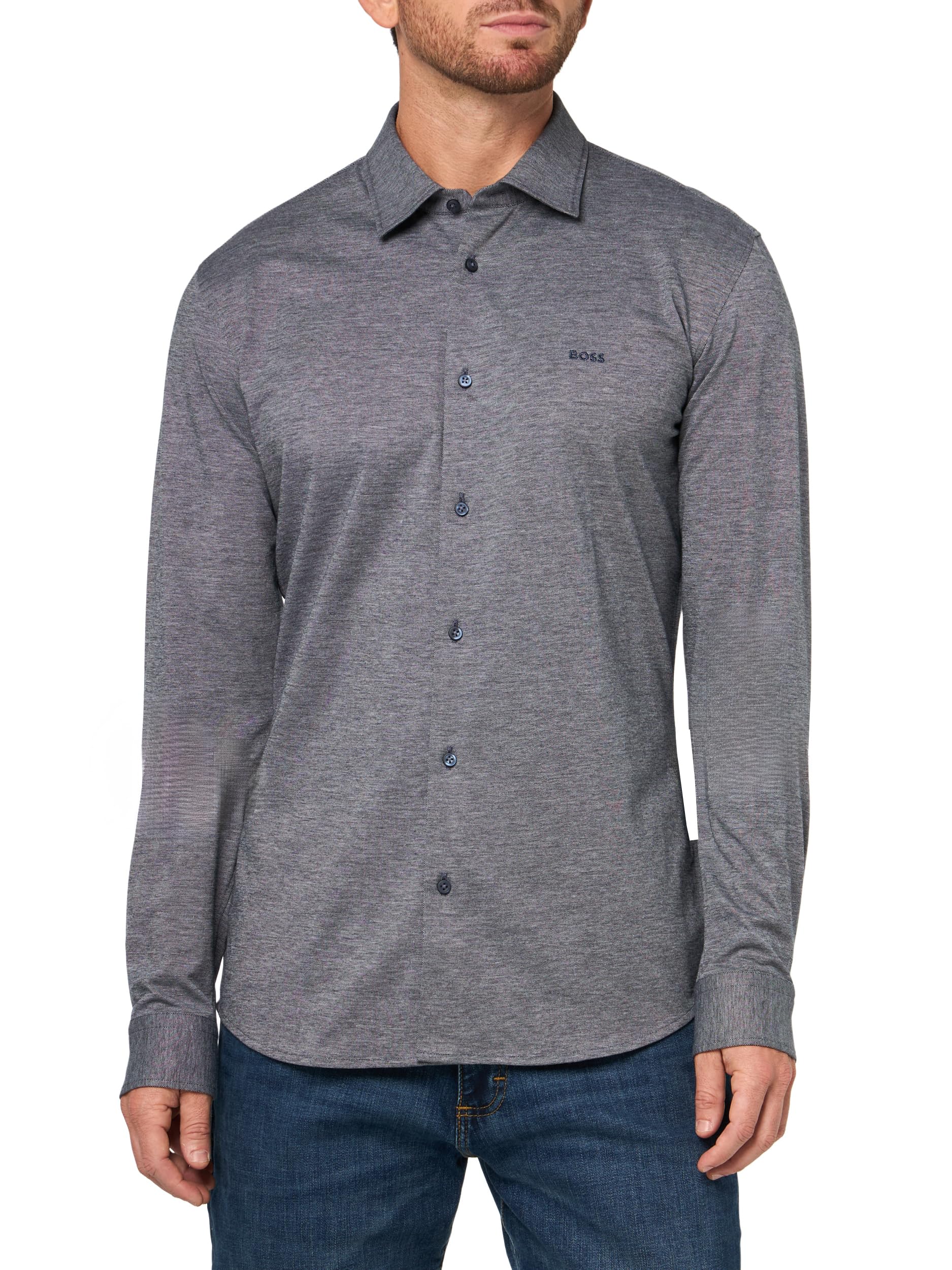Mens Soft Touch Jersey Button Down Shirt